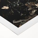 Dark Moody Wall Art - Botanical Elegance with Flowers, Butterflies & Reptiles