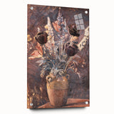 Rustic Floral Still Life - Warm Moody Flowers in a Vintage Vase