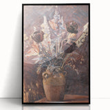 Rustic Floral Still Life - Warm Moody Flowers in a Vintage Vase