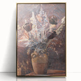 Rustic Floral Still Life - Warm Moody Flowers in a Vintage Vase