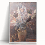 Rustic Floral Still Life - Warm Moody Flowers in a Vintage Vase
