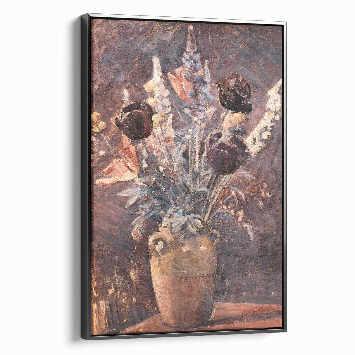 Rustic Floral Still Life - Warm Moody Flowers in a Vintage Vase