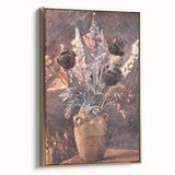 Rustic Floral Still Life - Warm Moody Flowers in a Vintage Vase