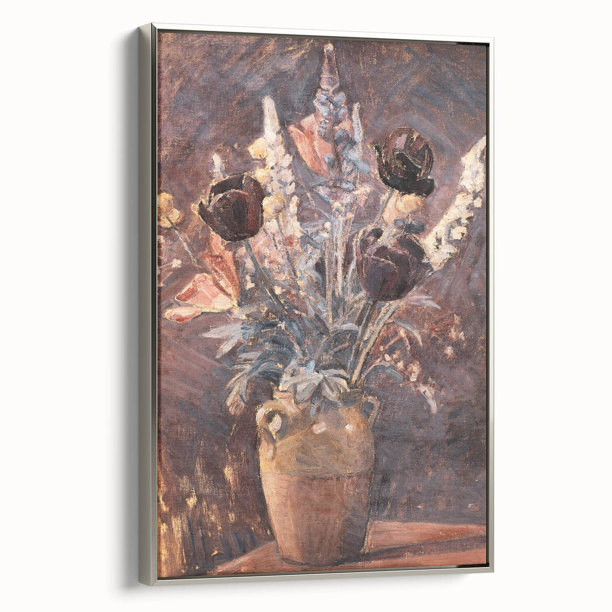 Rustic Floral Still Life - Warm Moody Flowers in a Vintage Vase