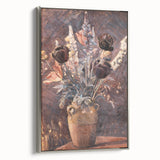 Rustic Floral Still Life - Warm Moody Flowers in a Vintage Vase