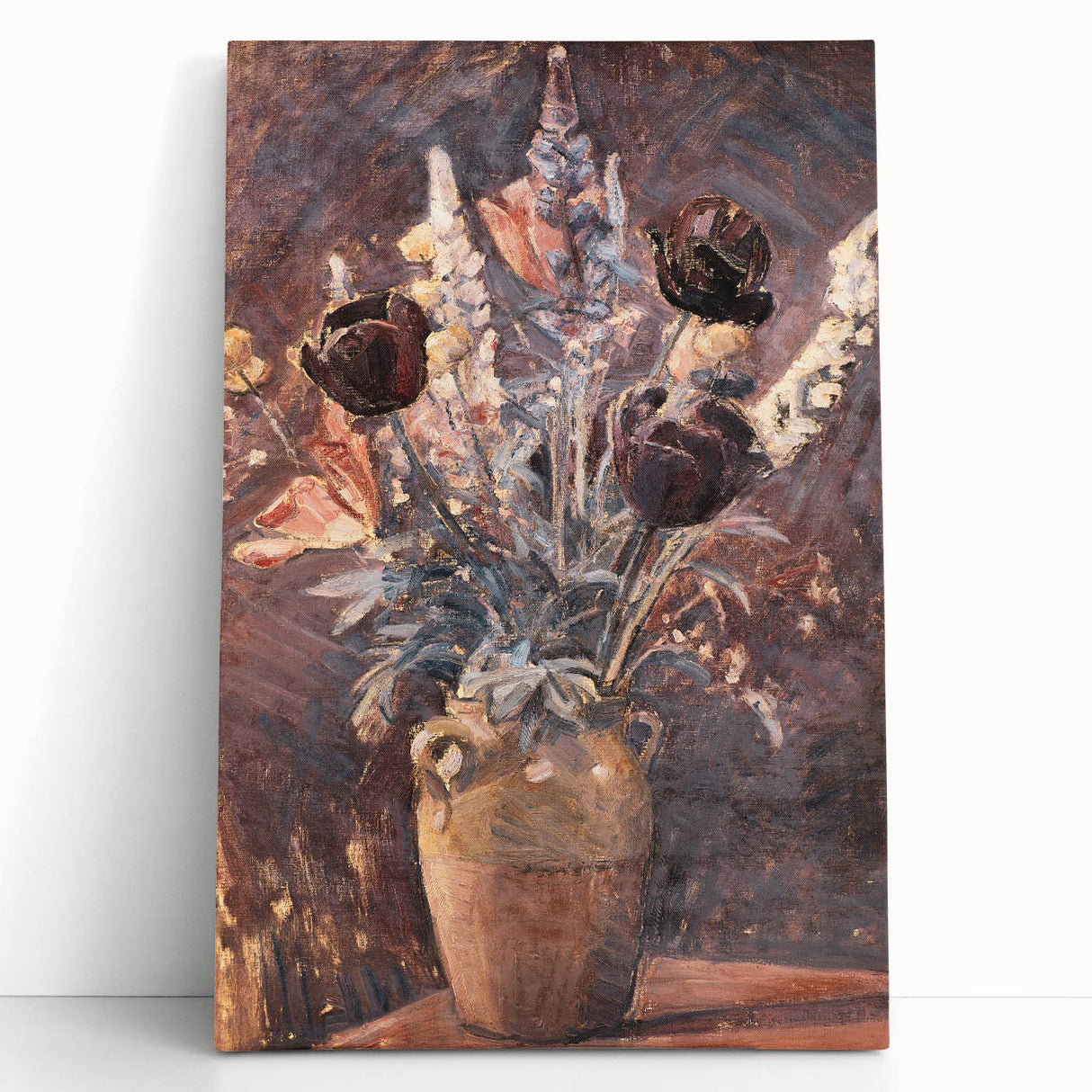 Rustic Floral Still Life - Warm Moody Flowers in a Vintage Vase