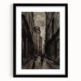 Moody Art Prints - Vintage Street Scene in Timeless Dark Tones