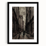 Moody Art Prints - Vintage Street Scene in Timeless Dark Tones