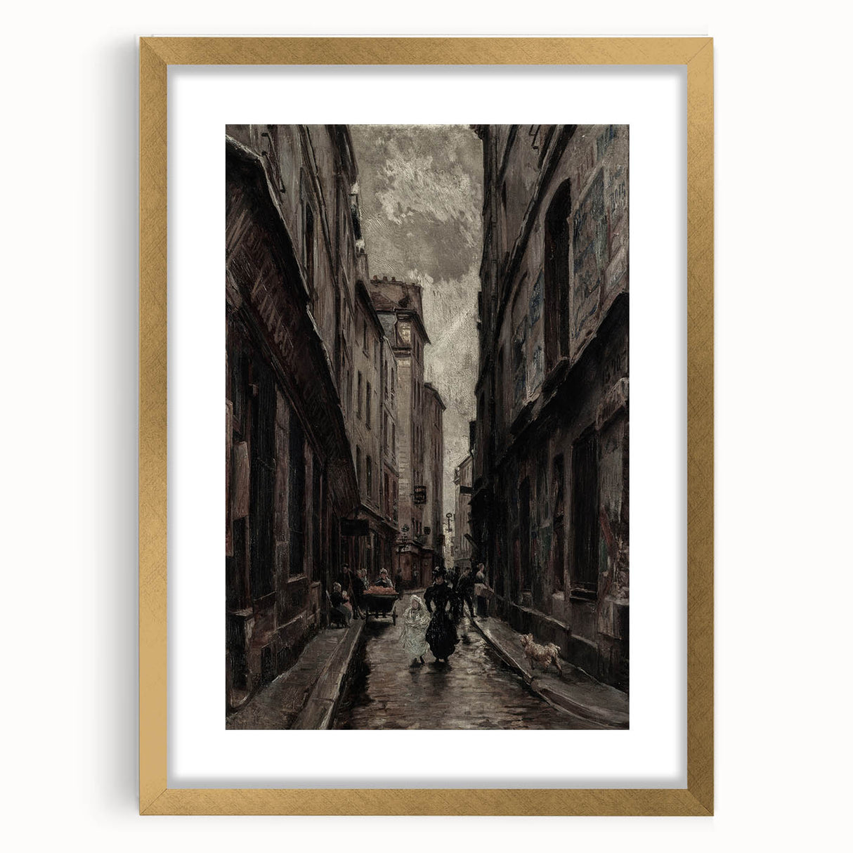 Moody Art Prints - Vintage Street Scene in Timeless Dark Tones