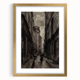 Moody Art Prints - Vintage Street Scene in Timeless Dark Tones