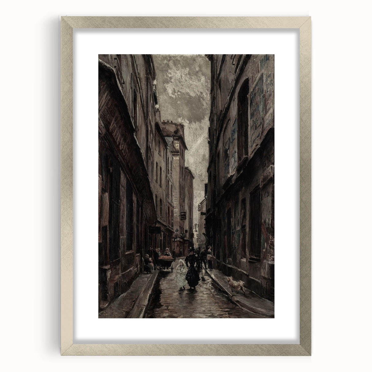 Moody Art Prints - Vintage Street Scene in Timeless Dark Tones