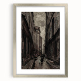 Moody Art Prints - Vintage Street Scene in Timeless Dark Tones