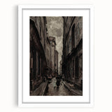 Moody Art Prints - Vintage Street Scene in Timeless Dark Tones