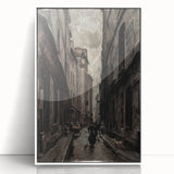 Moody Art Prints - Vintage Street Scene in Timeless Dark Tones