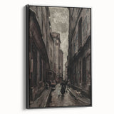 Moody Art Prints - Vintage Street Scene in Timeless Dark Tones
