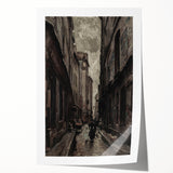 Moody Art Prints - Vintage Street Scene in Timeless Dark Tones