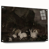 Dark Moody Wall Art | Serene Rabbit Gathering | Moody Animal Prints