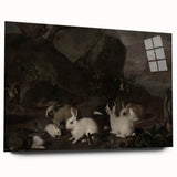 Dark Moody Wall Art | Serene Rabbit Gathering | Moody Animal Prints