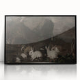 Dark Moody Wall Art | Serene Rabbit Gathering | Moody Animal Prints
