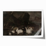 Dark Moody Wall Art | Serene Rabbit Gathering | Moody Animal Prints