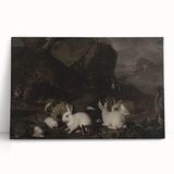 Dark Moody Wall Art | Serene Rabbit Gathering | Moody Animal Prints