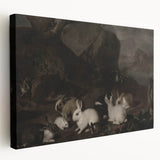 Dark Moody Wall Art | Serene Rabbit Gathering | Moody Animal Prints
