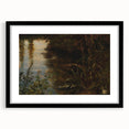 Dark Moody Wall Art | Reflections on Water with Lush Foliage | Nature Art