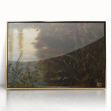 Dark Moody Wall Art | Reflections on Water with Lush Foliage | Nature Art