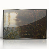 Dark Moody Wall Art | Reflections on Water with Lush Foliage | Nature Art