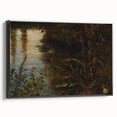 Dark Moody Wall Art | Reflections on Water with Lush Foliage | Nature Art