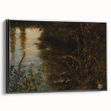 Dark Moody Wall Art | Reflections on Water with Lush Foliage | Nature Art