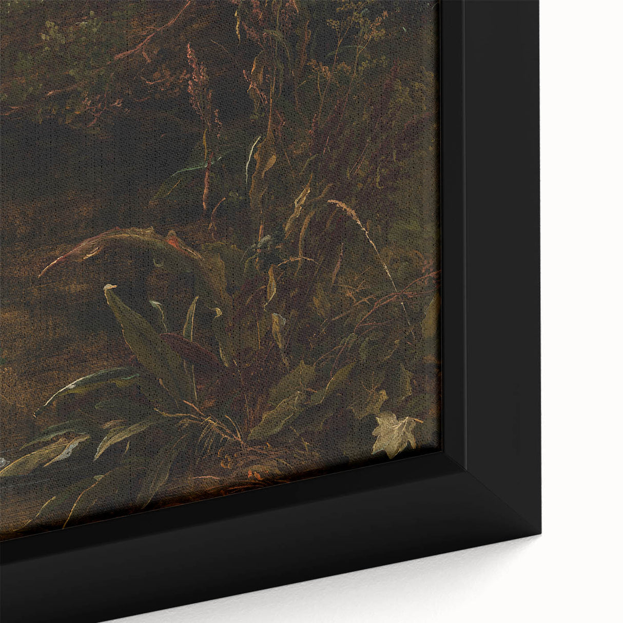Dark Moody Wall Art | Reflections on Water with Lush Foliage | Nature Art