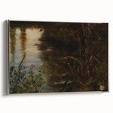 Dark Moody Wall Art | Reflections on Water with Lush Foliage | Nature Art