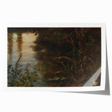 Dark Moody Wall Art | Reflections on Water with Lush Foliage | Nature Art