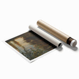 Dark Moody Wall Art | Reflections on Water with Lush Foliage | Nature Art