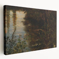 Dark Moody Wall Art | Reflections on Water with Lush Foliage | Nature Art