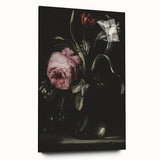 Dark Moody Floral Art - Elegant Flower Arrangement with Rich Lighting