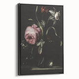 Dark Moody Floral Art - Elegant Flower Arrangement with Rich Lighting