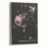 Dark Moody Floral Art - Elegant Flower Arrangement with Rich Lighting
