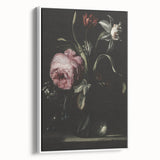 Dark Moody Floral Art - Elegant Flower Arrangement with Rich Lighting