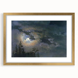 Dark Moody Wall Art - Atmospheric Moonlit Sky for Dramatic Interiors