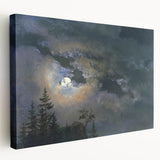 Dark Moody Wall Art - Atmospheric Moonlit Sky for Dramatic Interiors