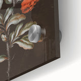 Dark Moody Wall Art - Vibrant Red Floral with Butterfly and Dragonfly