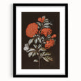 Dark Moody Wall Art - Vibrant Red Floral with Butterfly and Dragonfly