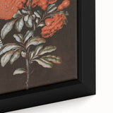 Dark Moody Wall Art - Vibrant Red Floral with Butterfly and Dragonfly