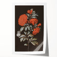 Dark Moody Wall Art - Vibrant Red Floral with Butterfly and Dragonfly