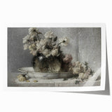 Dark Moody Floral Still Life Art - Timeless Elegance for Interior Decor