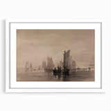 Dark Moody Nautical Art - Atmospheric Sailboats for Timeless Decor