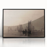 Dark Moody Nautical Art - Atmospheric Sailboats for Timeless Decor