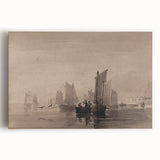Dark Moody Nautical Art - Atmospheric Sailboats for Timeless Decor